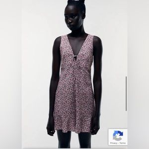 ZARA  floral ditsy printed linen blend mini dress Size S